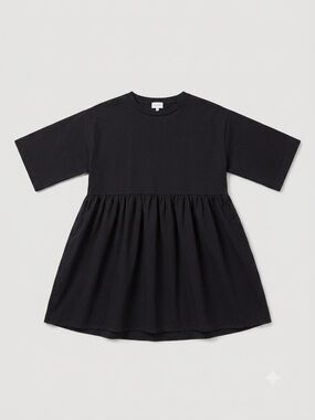 Lowrys Farm Short-Sleeve Babydoll T-Shirt Dress, Japan High-Quality Cotton